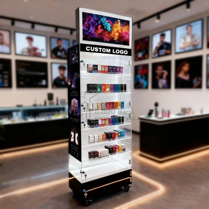 Floor display stand with LCD screen Floor display stand with LCD screen